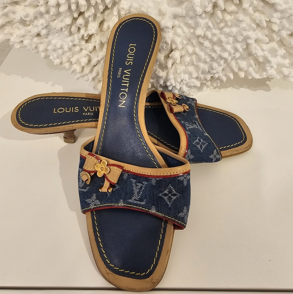 Authentic Louis Vuitton Vintage Sandals Size US 6.5 Made In Italy